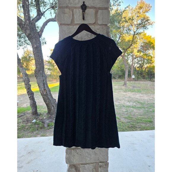 Style & Co Cable Knit Sweater Dress XL Dark Green Cap Sleeve Rustic Chic & Cozy - Picture 13 of 13